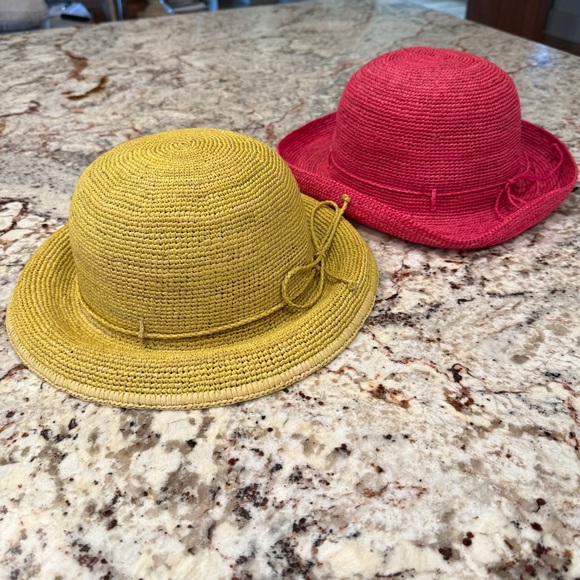 Jaden Rael Accessories - Jaden Rael Raffia Hats Yellow Fuscia Pink handmade handcrafted straw size medium